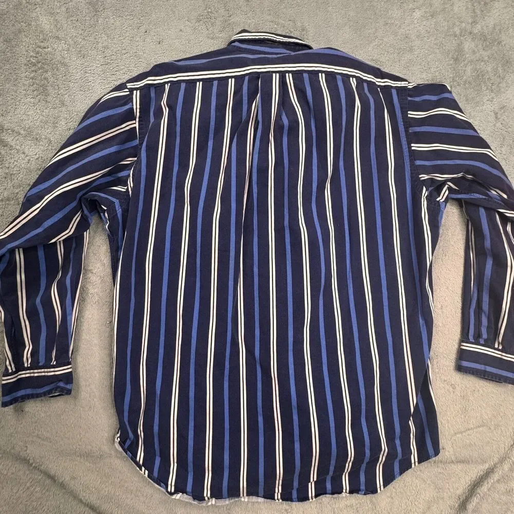 Polo Ralph‎ Lauren Men's Stripe Shirt Long Sleeve Size Large 90's Vibe